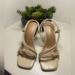 Express Strappy Gold Circle Mid Heeled sandals